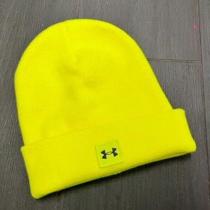 Under Armor neon yellow winter beanie hat